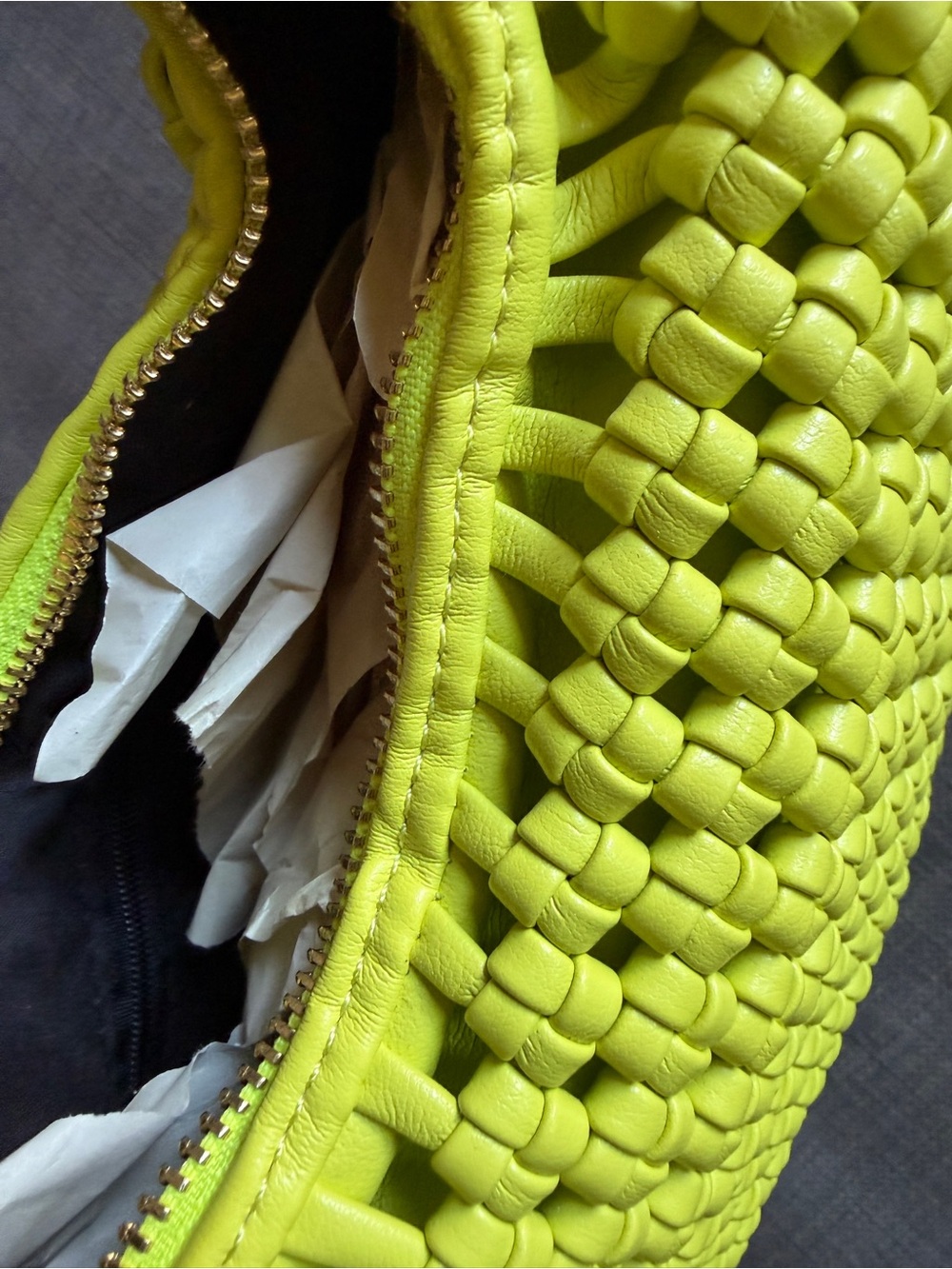 Lime Woven Statement Bag - Picture 5 of 9